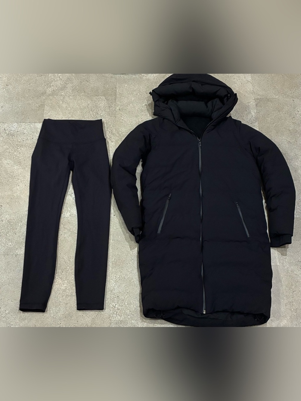 Womens LULULEMON Slush Hour Down Parka Coat & Leggings, sz 2